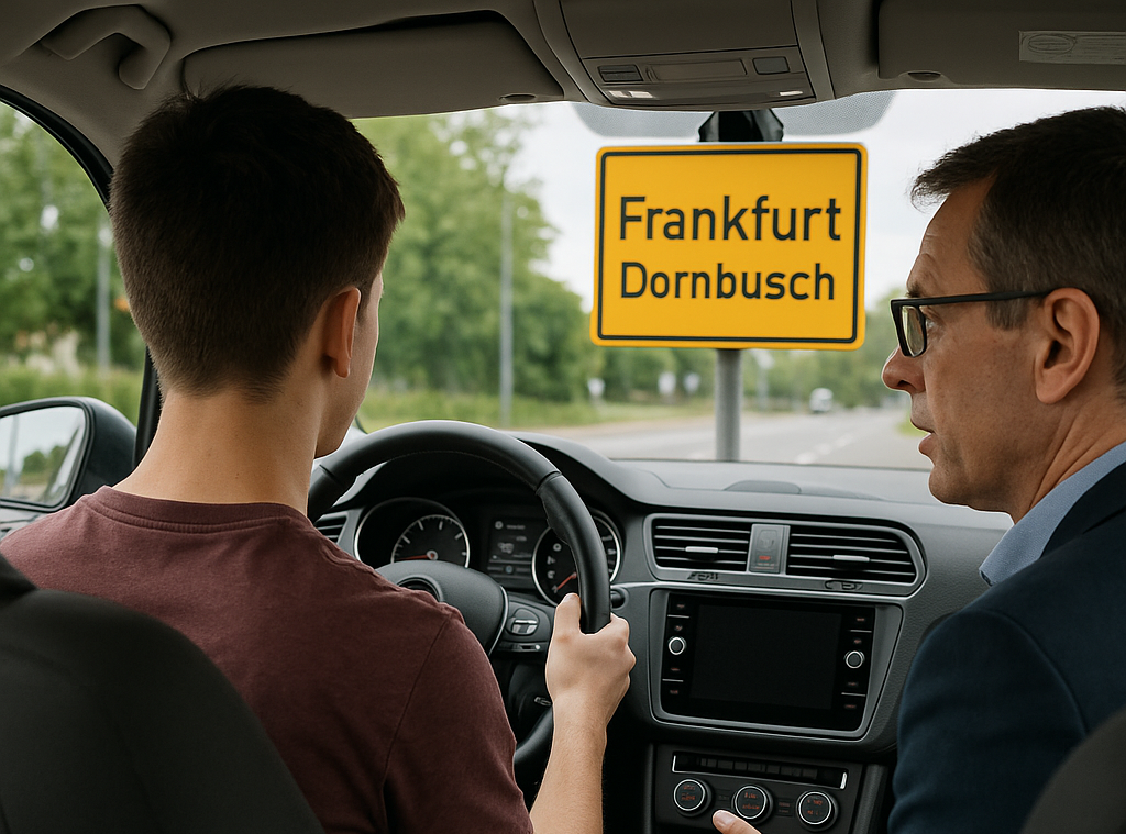 Fahrschüler im Auto mit Fahrlehrer
