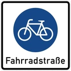 Beginn einer Fahrradstraße