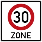 Beginn einer Tempo 30-Zone